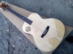 Quality AAAA all Solid ash wood OM side hole body guitar 14 frets imported wood custom solid acoustic electric guitar wholesale