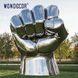 Quality Customized outdoor park large fist power stainless steel sculpture wholesale