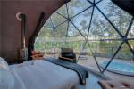 White PVC Steel Frame Tent , Camping Dome Tent With A Big Transparent Window