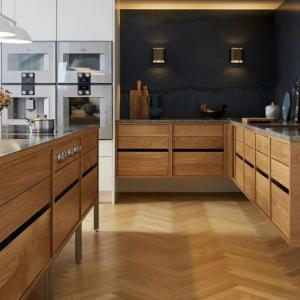 Quality Ghana Project Custom Modular Modern Design Wood Grain Kitchen Cabinet wholesale