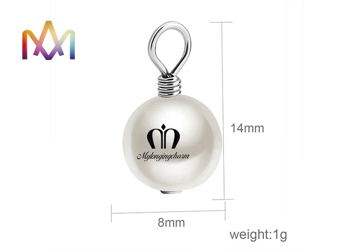 SS304 Round Shank Pearl Buttons Dangle Beads Pendant