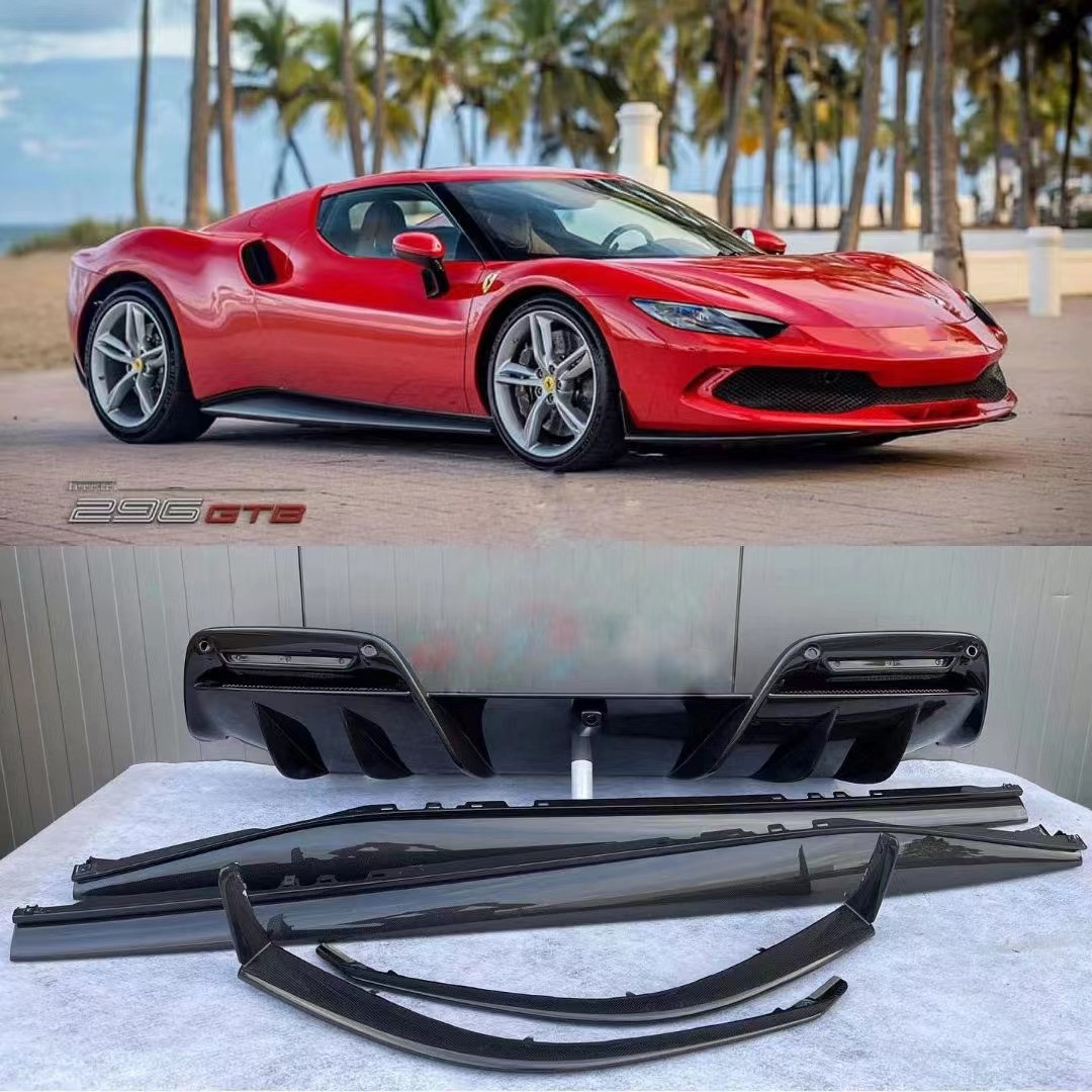 296GTB Ferrari Body Kit 296GTB OEM Carbon Fiber Universal Front Diffuser Spoiler Body Kit