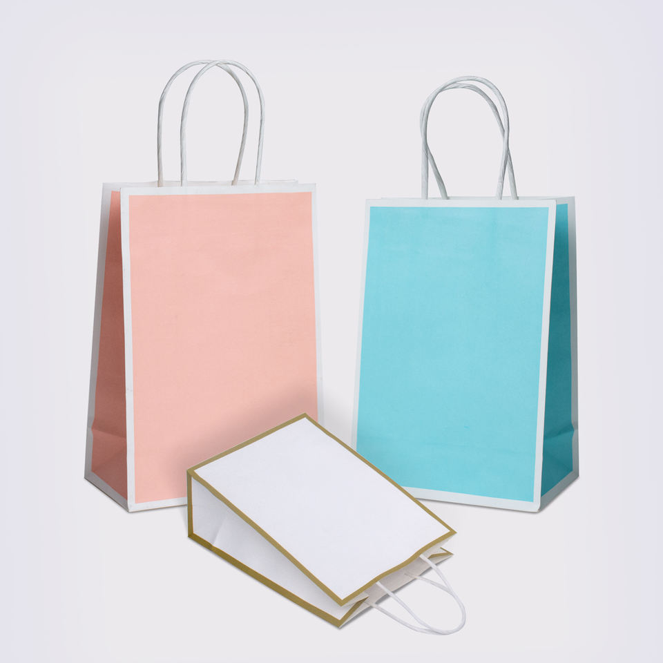 Food Industrial Customized Promotion Offset Printing Paper Kraft Bag with Handles