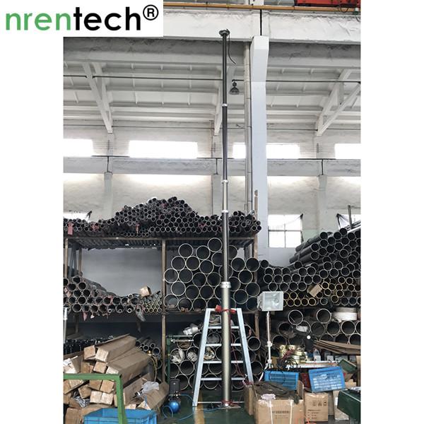 9m tower light pneumatic telescopic mast/ inside electric wires/ aluminum