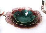 Sandblasted 50mm 10 Oz Crystal Salad Glass Bowls CE Certification