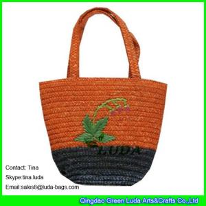 Quality LUDA fashion wheat straw handbag hand embroidery straw bags for kids wholesale