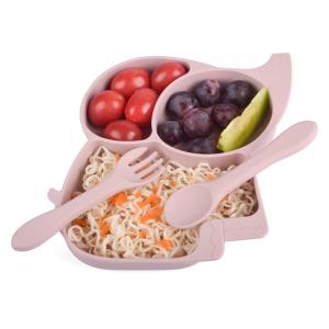 Quality Elephant Silicone Divided Plate BPA Free Weaning Suction Plates wholesale