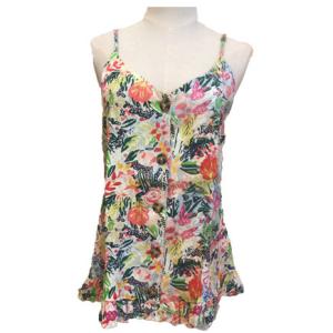 Quality Adjustable Shoulder Straps Viscose Floral Print Tank Tops For Women wholesale