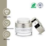35g Cylinder Glass Container Transparent Glass Round Cream Jar With Gold