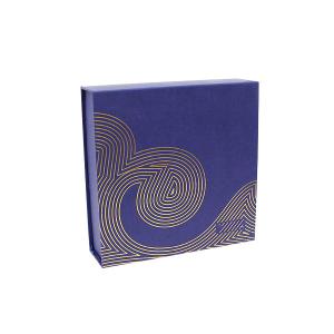 Quality Luxury Recycled Cardboard Gift Boxes Chinese Blue Hot Stamping Printing wholesale