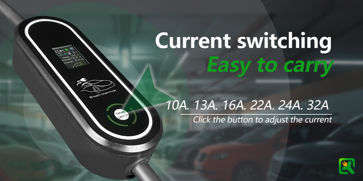 Type2 Portable Charger 22kw 3phase Wallbox 32A AC Home Compatible Single Phase for Electric Vehicle Charging Equipment