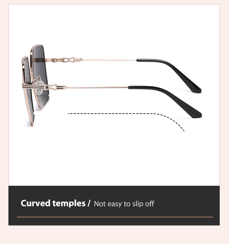 UV400 Protection Metal Frame Sunglasses Gradient Lens For Women