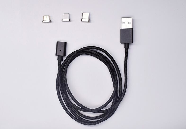 Fast Charging USB Data Cable , 3 In 1 Magnetic Cable For Micro USB / Light - Ning / Type C