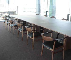 Quality Stackable Restaurant Patio Furniture Wood Dining Chair With Leather Cushion wholesale