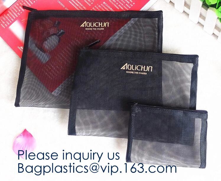 Nylon Mesh Net Cosmetic Bag, Mesh Make Up Bag,Eco -friendly material cosmetic mesh bag ,PVC mesh bag for sales in USA