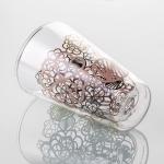 9oz Clear Double Wall Borosilicate Glass Tumbler Coffee Cup 260ml Mouth Blown