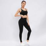 Long yoga suit high-waisted tight-fitting sports suit tight elastic peach hips