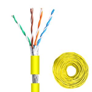 Quality Yellow PVC Ethernet Cable 100MHz 0.51mm Pure Copper 1000FT SFTP CAT5E Cable wholesale