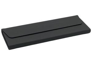 Quality Black Leather Metal Fold Flat Glasses Case Custom Logo wholesale