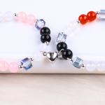 8MM Multi-Color Natural Crystal Friendship Jewelry Distance Bracelet Hearts