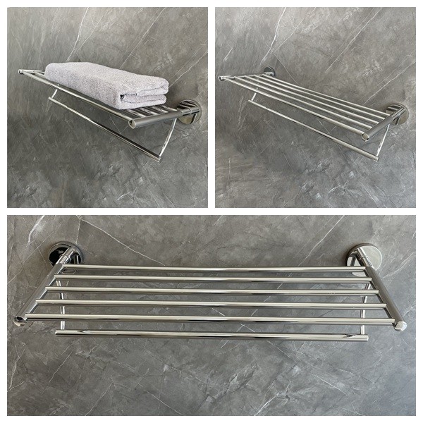 Polished Finish Bathroom Towel Racks Sus 304 Towel Shelf 25.6 Inch