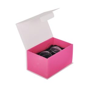 Quality Magnetic Closure Shipping Box For Sunglasses White And Pink Color wholesale