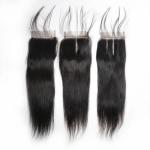 SGS Straight Human Hair Weave / Peruvian Hair Bundles With Closure