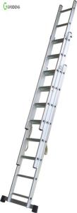 Quality 3 Floor Aluminium Ladder Telescopic 8 Step 1.4mm 150KG wholesale