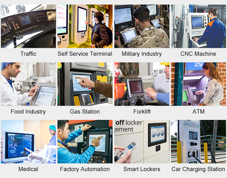 Open Frame Industrial Touch Screen Monitor Iron Shell Wall Mounted IP65 touch Monitor
