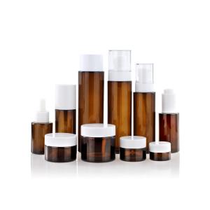 Quality Round Amber Glass Skincare Packaging Customized 20ml 30ml 50ml 80ml 100ml wholesale