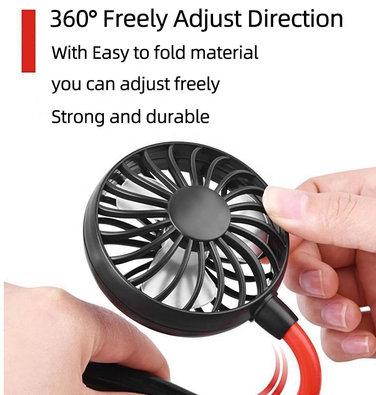 summer fan reduce heat 2022 Mini ABS 6hrs 1200mAh Hands Free Mini Neck Fan For Summer