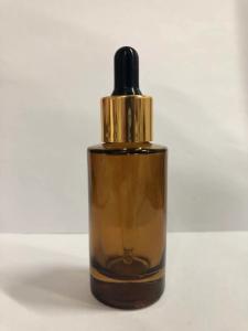 Quality 30ml Amber Glass Cosmetic Dropper Bottle Essential Oil Bottle with Alumite Collar OEM wholesale