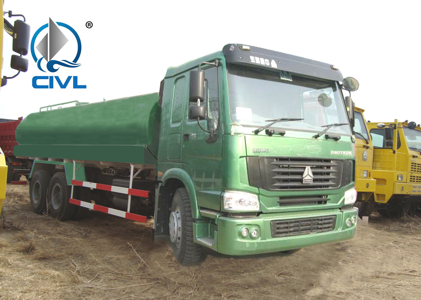 336hp Howo Water Tanker spray Truck 12m3 with Pump and Pipe Sprinkler system With Italy PTO ABS 12.00R22.5 Tires