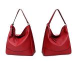 Custom Black Leather Shoulder Handbags Cotton Lining Zinc Alloy Hardware