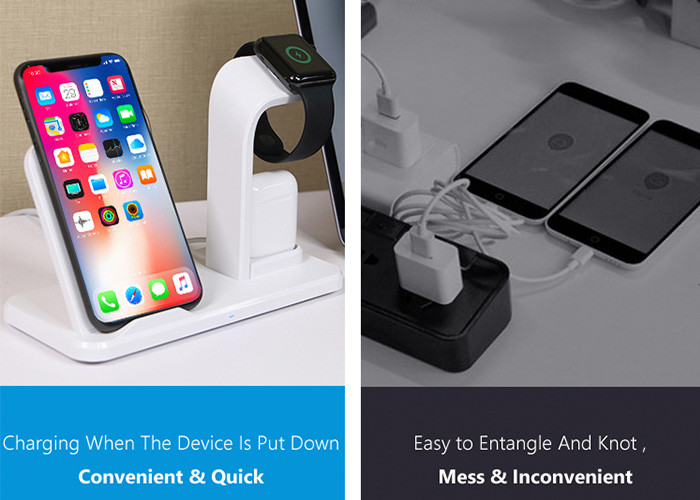 10W 10mm Fast Charging 3 In 1 Wireless Charger For Apple