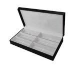Wooden PU Sunglasses Eyeglass Display Trays With 6 Pairs Customized Size