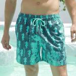 Picture Shows Men's Color Changing Quick Dry Beach Shorts for Surfing and