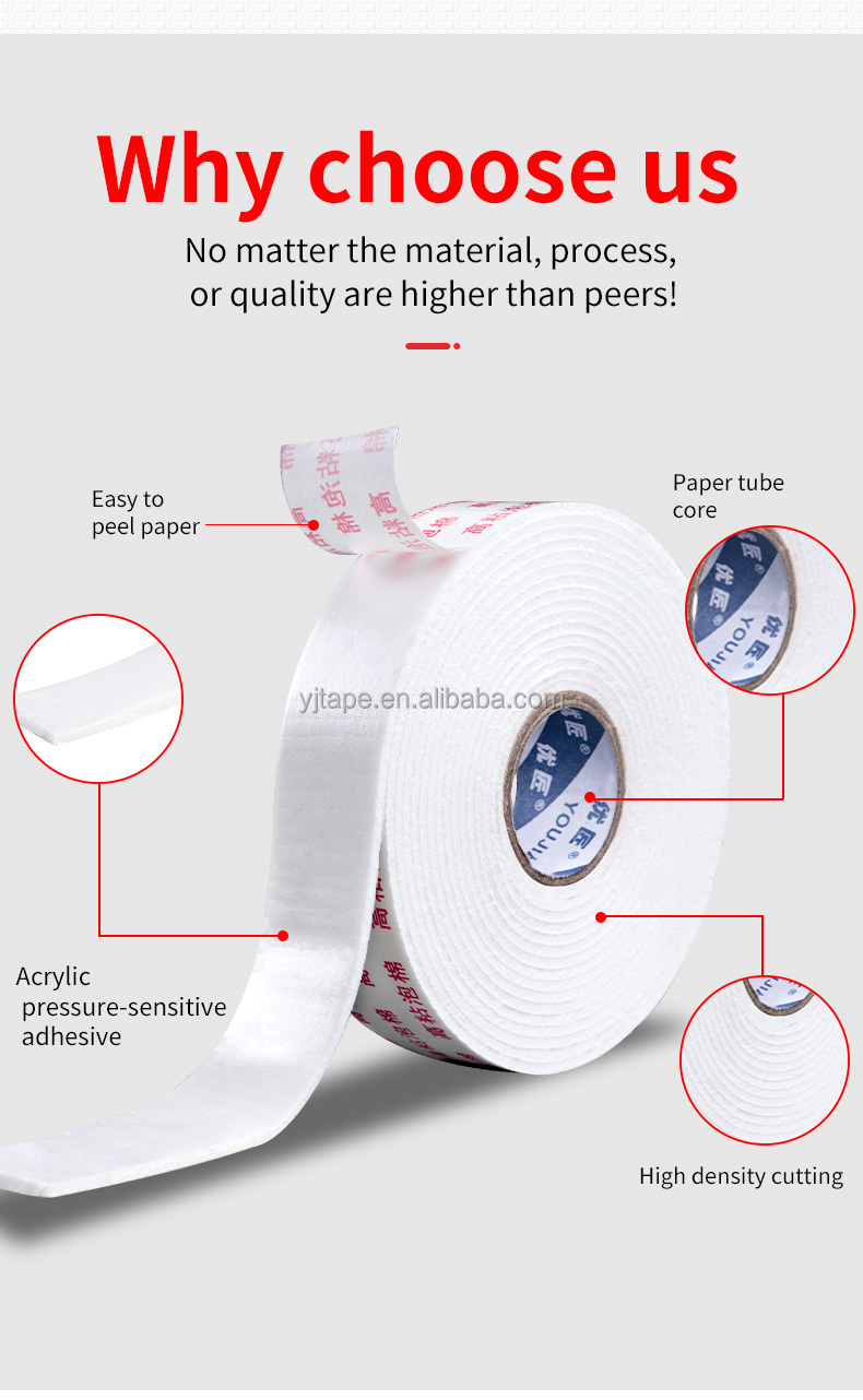 High Bond Waterproof Heat Resistant Adhesive Acrylic Foam Tape For Packaging