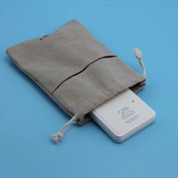 High Fashionable Jute Packaging Bags , Wear Resistant Cotton Drawstring Bags