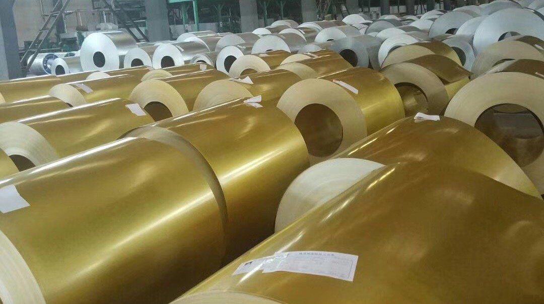 AZ70 Golden Anti-Finger Print Hot Dip Galvalume Metal Coil GL 55% ALU-ZINC Coils G550/SCG570 Full Hard Grade