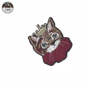 Quality Cute Cat Embroidery Patch with Crown Design Sew/Iron on clothing#10028 wholesale