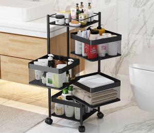 Quality Light Duty Multilayer Rotate Storage Shelf Floor Living Room Snacks wholesale