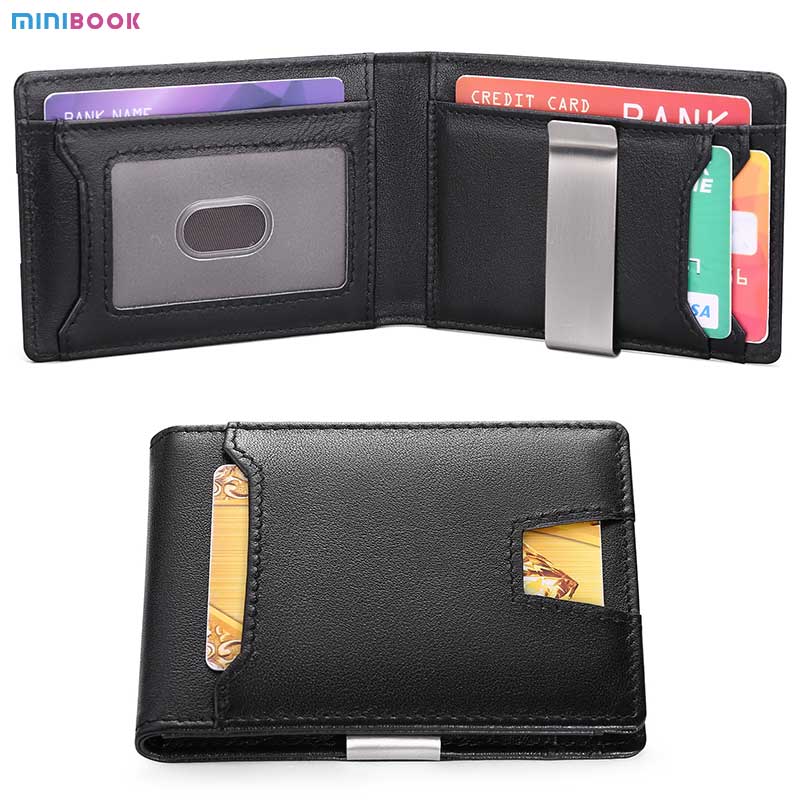 Custom Brown Full Grain Leather Short Wallet Crazy Horse Anti RFID Blocking for Man