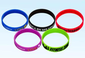 Quality Customize Promotional Rubber Bracelets Printed Silicone Wristbands Ultra Resistant wholesale