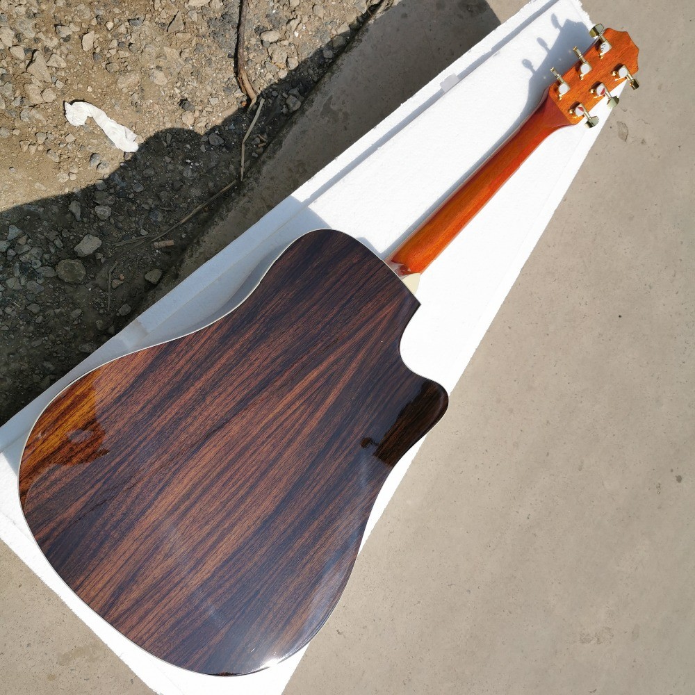Custom Left Handed 814c Folk Acoustic Electric Guitar Natural Color