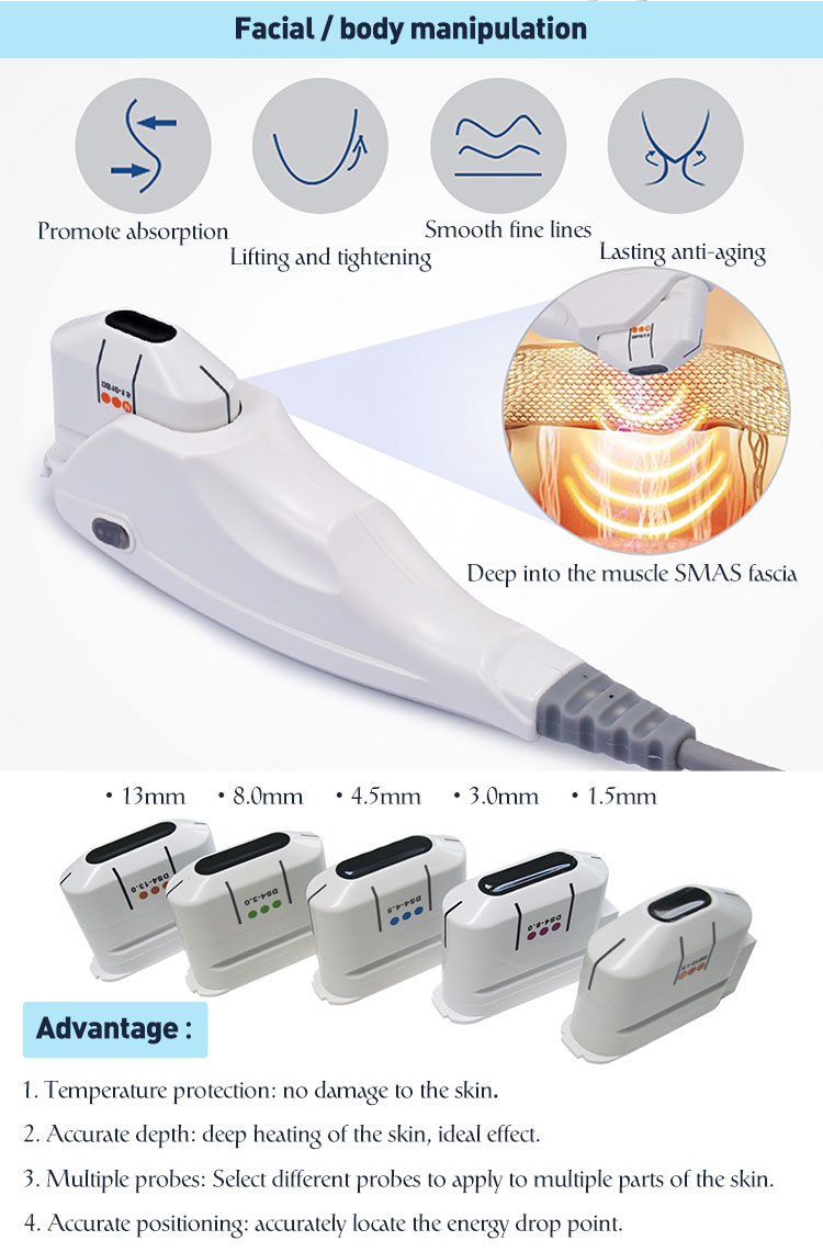 High Intensity Focused Ultrasound Machine 2 in 1 Facial Anti Wrinkle