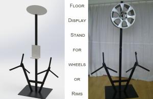 Quality POP Alloy Wheel Metal Auto Parts Display Racks 3 Alloy Wheel Display Stand wholesale