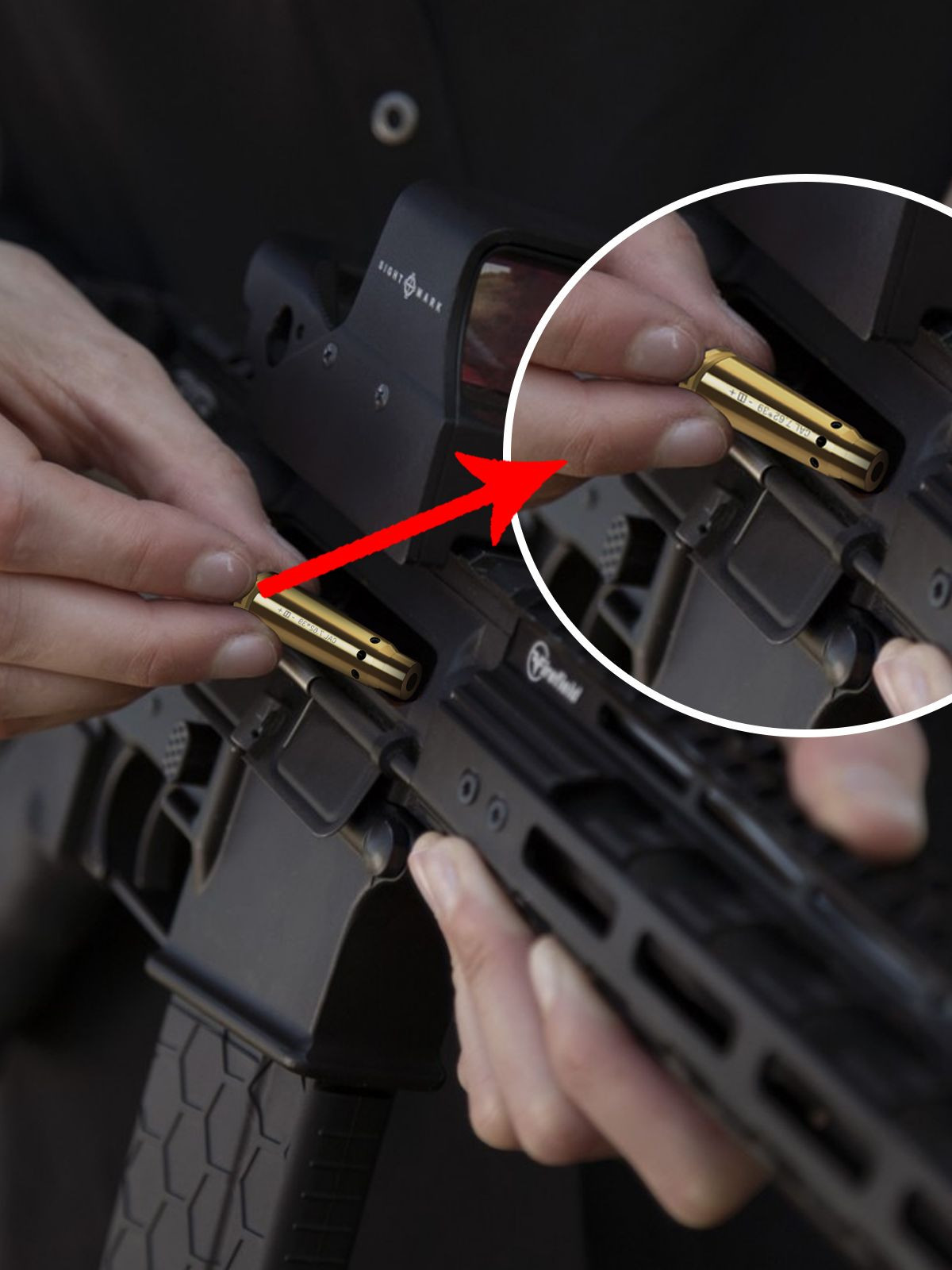 7.62*39mm Red Dot Laser Boresighter 650nm 6 Batteries Hunting Training