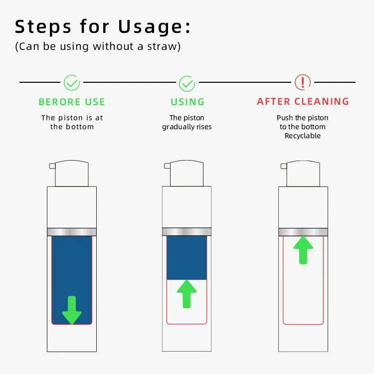 3in1 Airless Vacuum Bottle For Emulsion 45 Ml