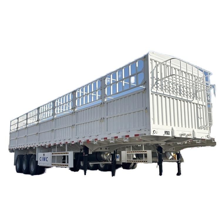 CIMC Cargo Semi Truck Trailer With 3 Axles 60-80t Fence Cargo Trailer Wall Sale of 4 Axles 3-4 Axles Fence Semi Trailer Truck